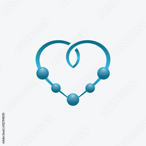 minimalist Heart Beads necklace Logo Design Inspiration