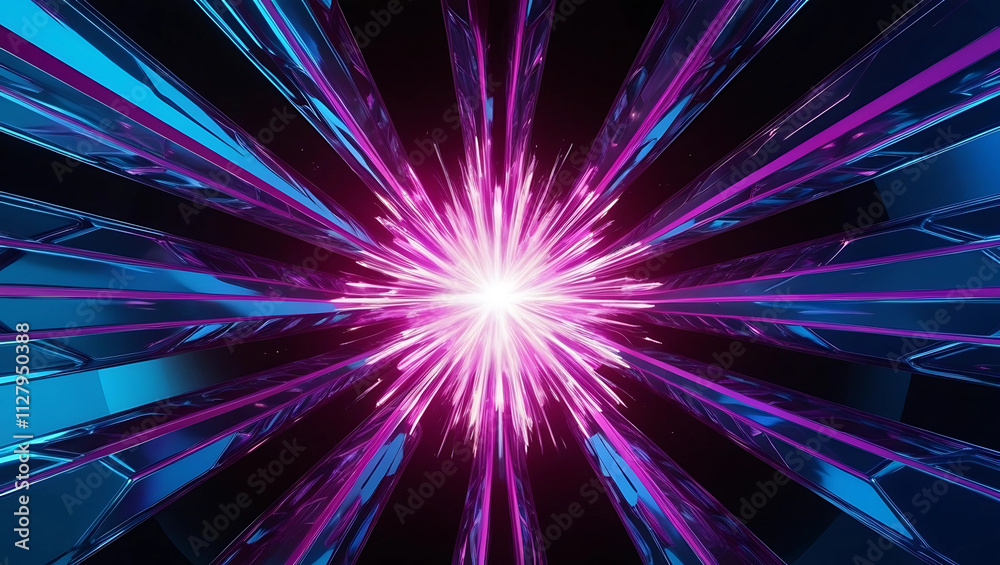 Abstract glowing energy burst