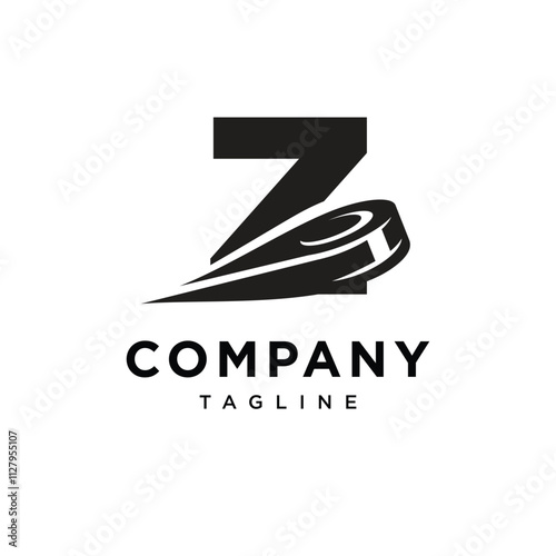 Letter Z Ice Hockey Logo Icon Vector