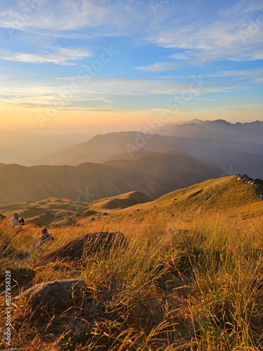 Canvas Print sunset in the mountains