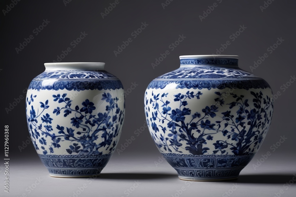 there are two vases that are sitting side by side there are two vases that are sitting side by side