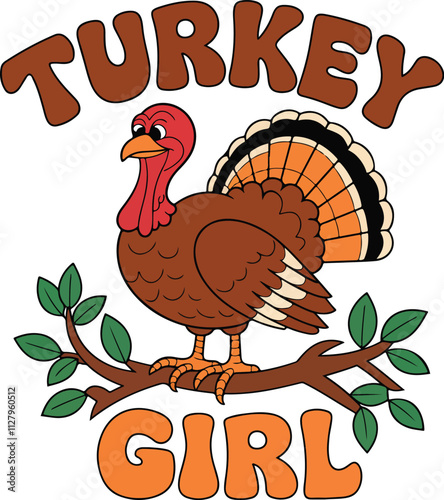 Turkey on a branch t-shirt vector design