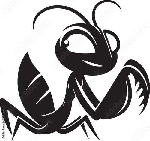 Funny Mantis silhouette vector illustration design photo