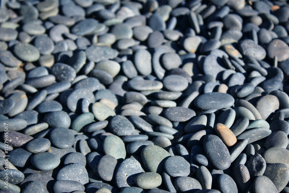 Close-Up of Smooth Black Pebbles Close-Up of Smooth Black Pebbles