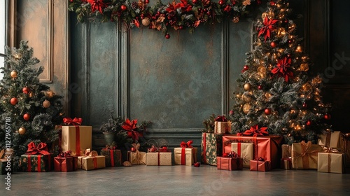 Magical Christmas digital backdrop for photography 