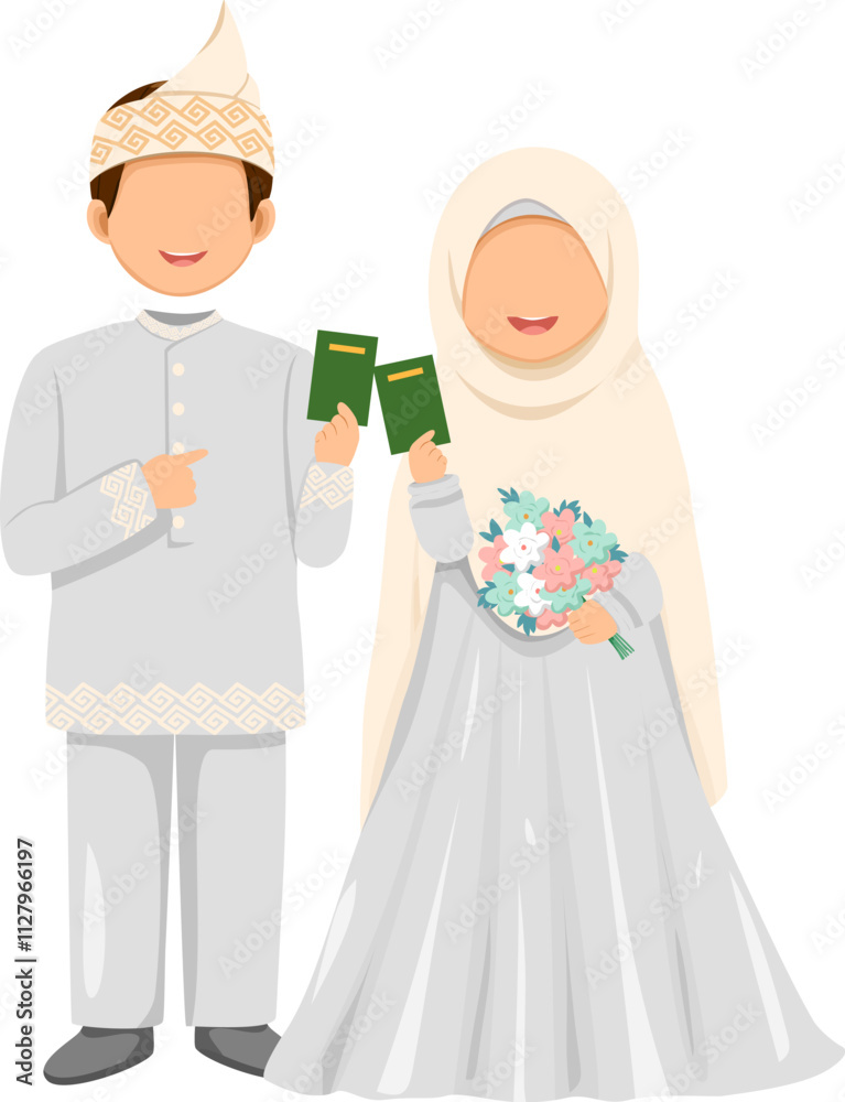 Faceless Muslim Bride and Groom Faceless Muslim Bride and Groom
