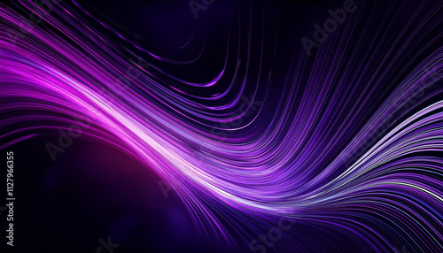 high speed technology Dynamic digital curve purple ribbon coming from left bottom reaching