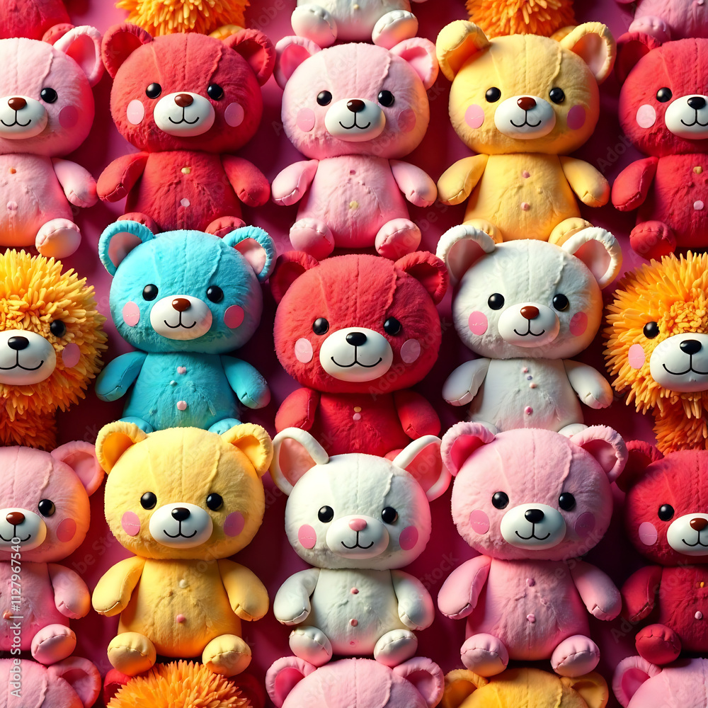 Plush toys seamless pattern Plush toys seamless pattern