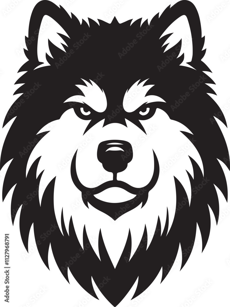 Angry Dog Head isolated silhouette icon vector Angry Dog Head isolated silhouette icon vector