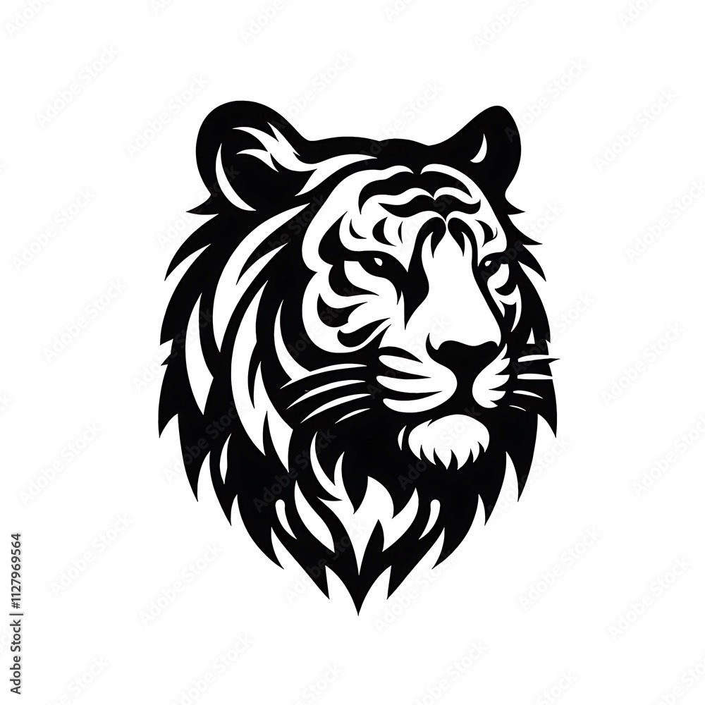 tiger head silhouette, tiger head vector logo, tiger head illustration vector black and White tiger head silhouette, tiger head vector logo, tiger head illustration vector black and White