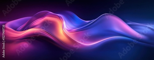 Abstract Wave Composition in Purple and Blue