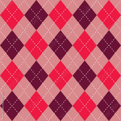 Interesting argyle fabric pattern, beautiful colors.
