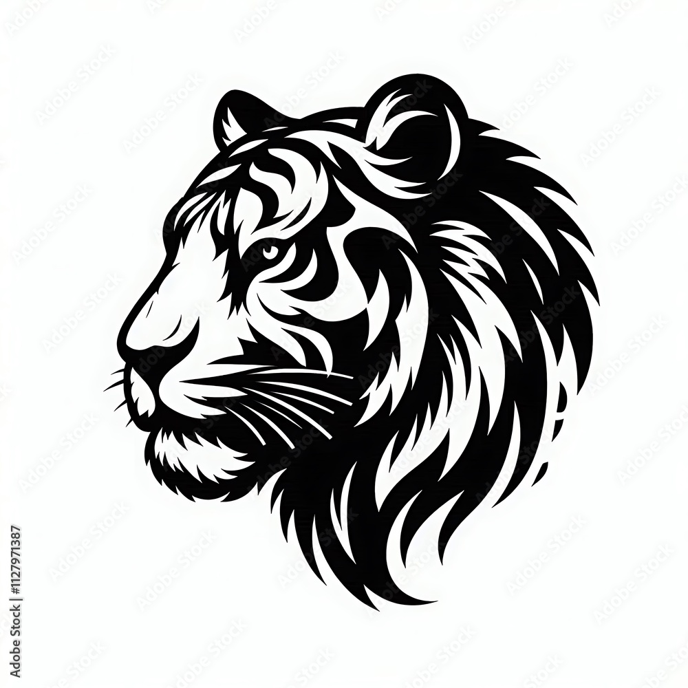 tiger head silhouette, tiger head vector logo, tiger head illustration vector black and White tiger head silhouette, tiger head vector logo, tiger head illustration vector black and White
