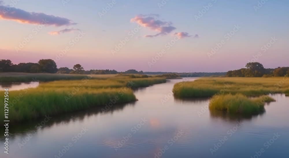 Sunrise Over a Gentle River Strait
Sunrise Over a Gentle River Strait