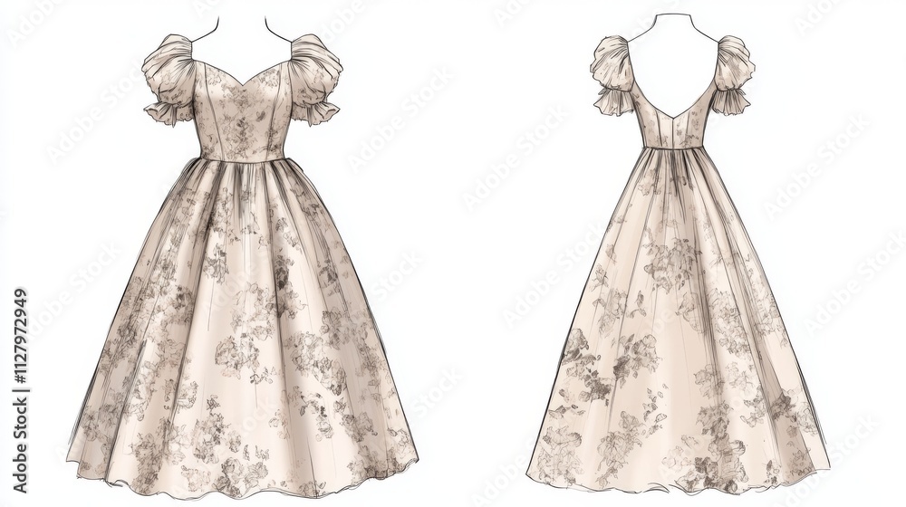 Ultra detailed, photorealistic fashion design sketch of a chic jumpsuit with a high neckline Ultra detailed, photorealistic fashion design sketch of a chic jumpsuit with a high neckline