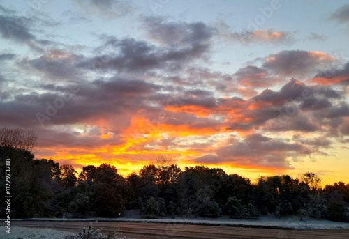 sunset on the road