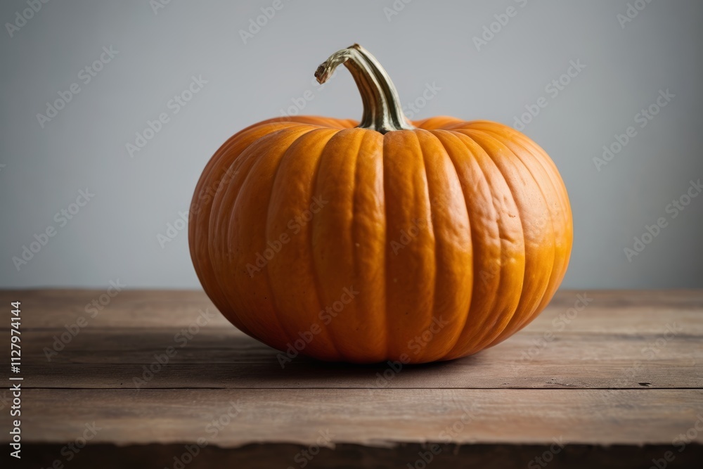 there is a small pumpkin sitting on a wooden table there is a small pumpkin sitting on a wooden table