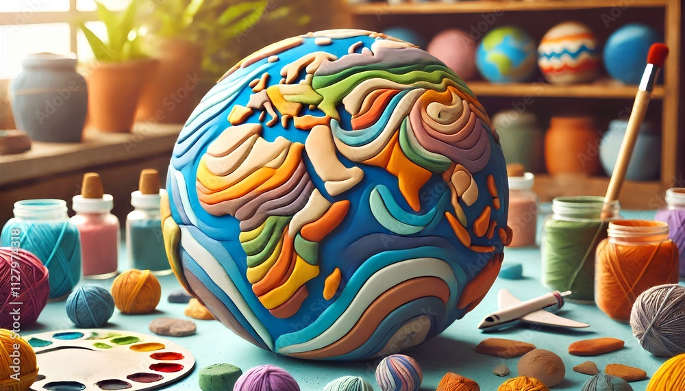 Obraz premium Handcrafted Globe Model