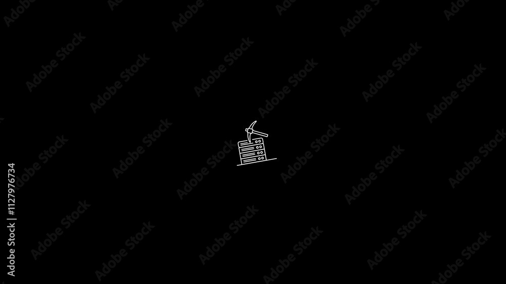 white outline Cloud computing data security 4K animation outline icon on Black background.4K stock video. white outline Cloud computing data security 4K animation outline icon on Black background.4K stock video.