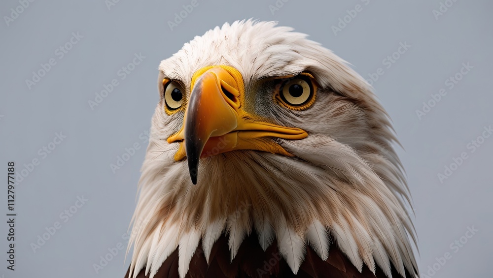 Obraz premium Eagle face on white background