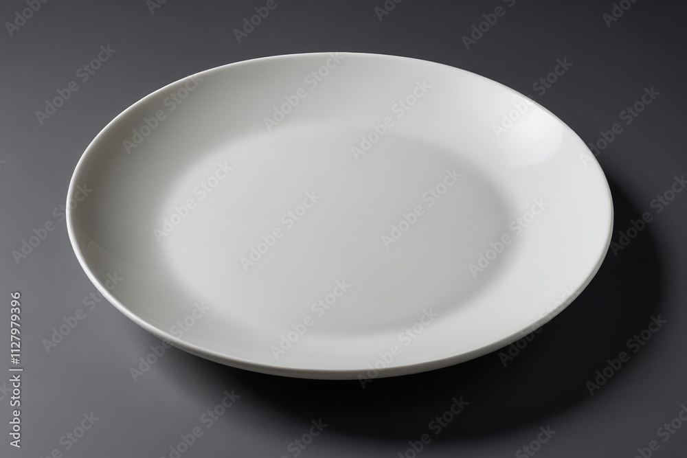 there is a white plate on a black table with a black background