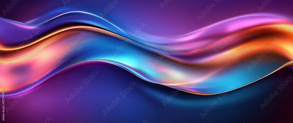 Dynamic Abstract Flowing Curves in Blue Purple Gold