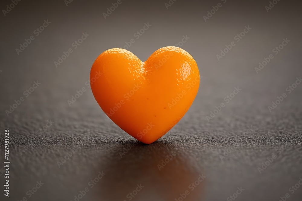 Fototapeta premium there is a orange shaped like a heart on a table