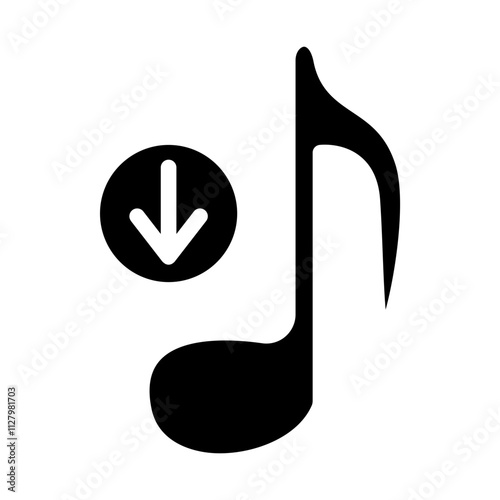 Music Download Solid Icon