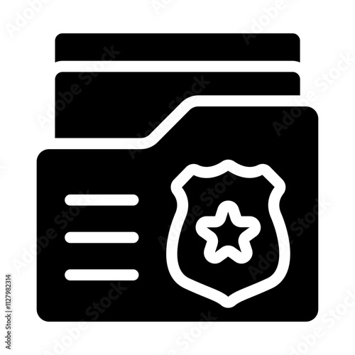 Police Record Solid Icon