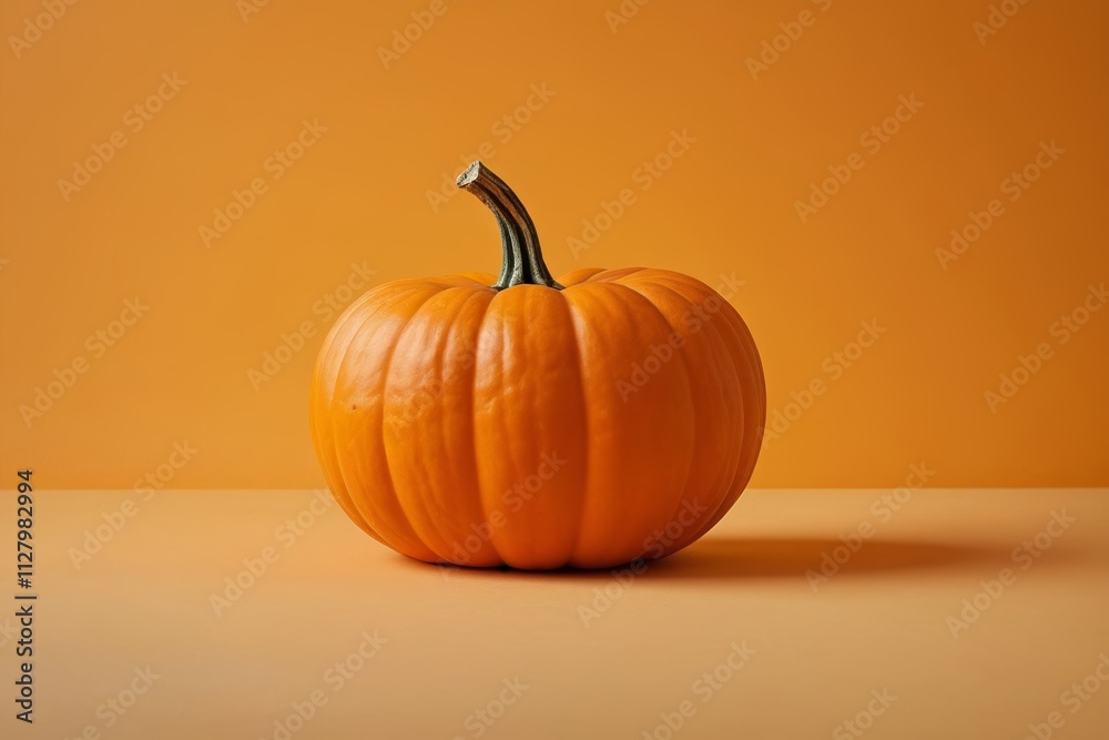 there is a small orange pumpkin sitting on a table there is a small orange pumpkin sitting on a table