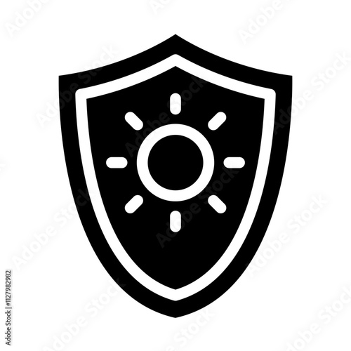 Shield Sun Solid Icon