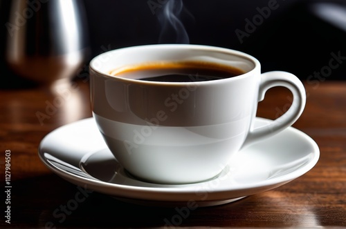 there is a cup of coffee on a saucer on a table