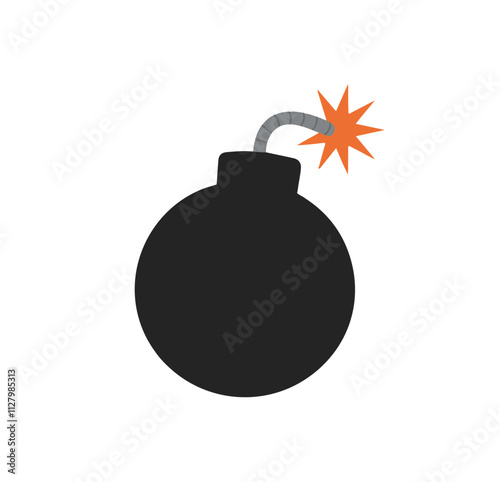 bomb icon on white background