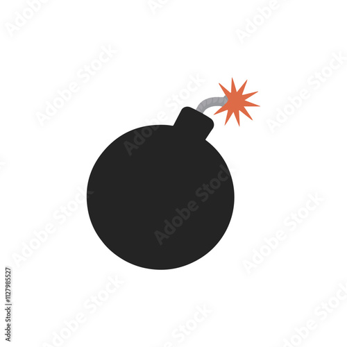 bomb icon on white background