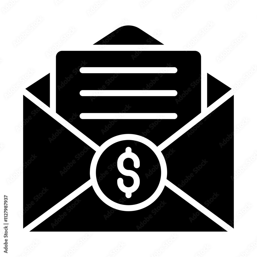 Finance Mail solid icon Finance Mail solid icon