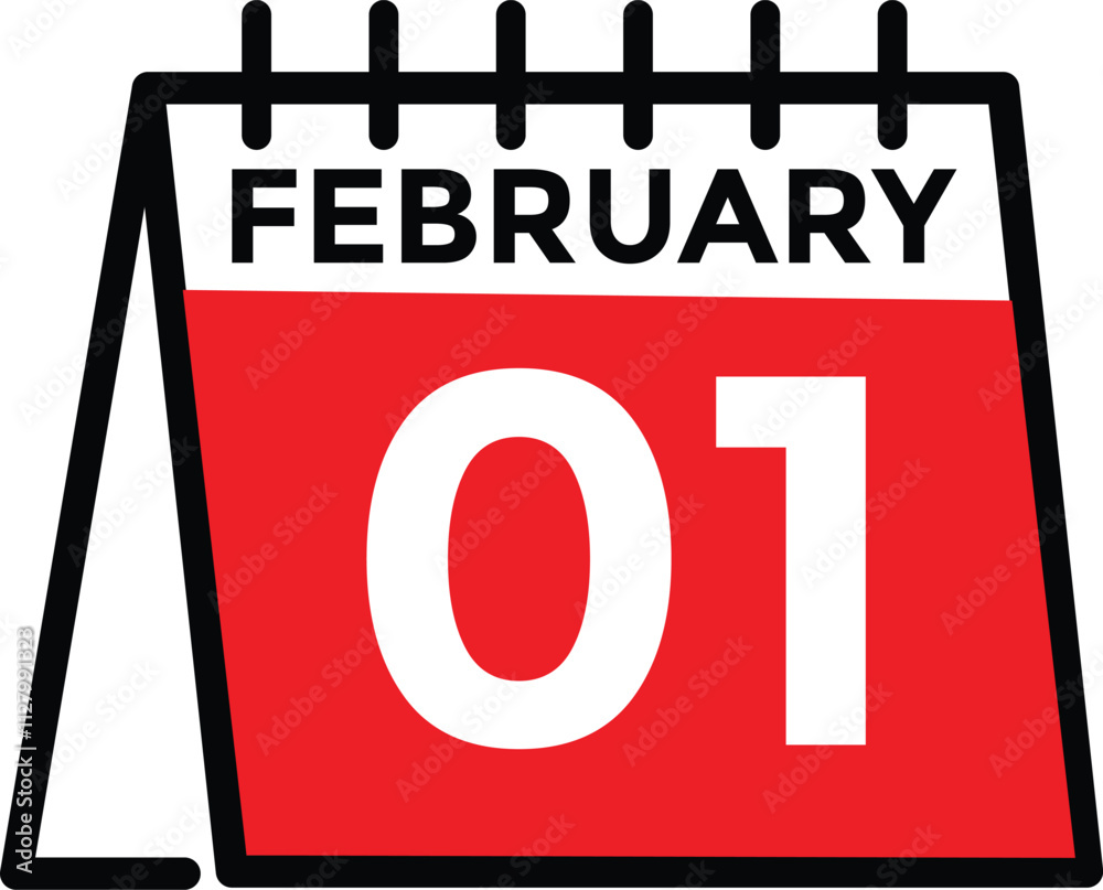 February 1 on calendar icon vector. Calendar vector icon. Deadline. Date.
February 1 on calendar icon vector. Calendar vector icon. Deadline. Date.