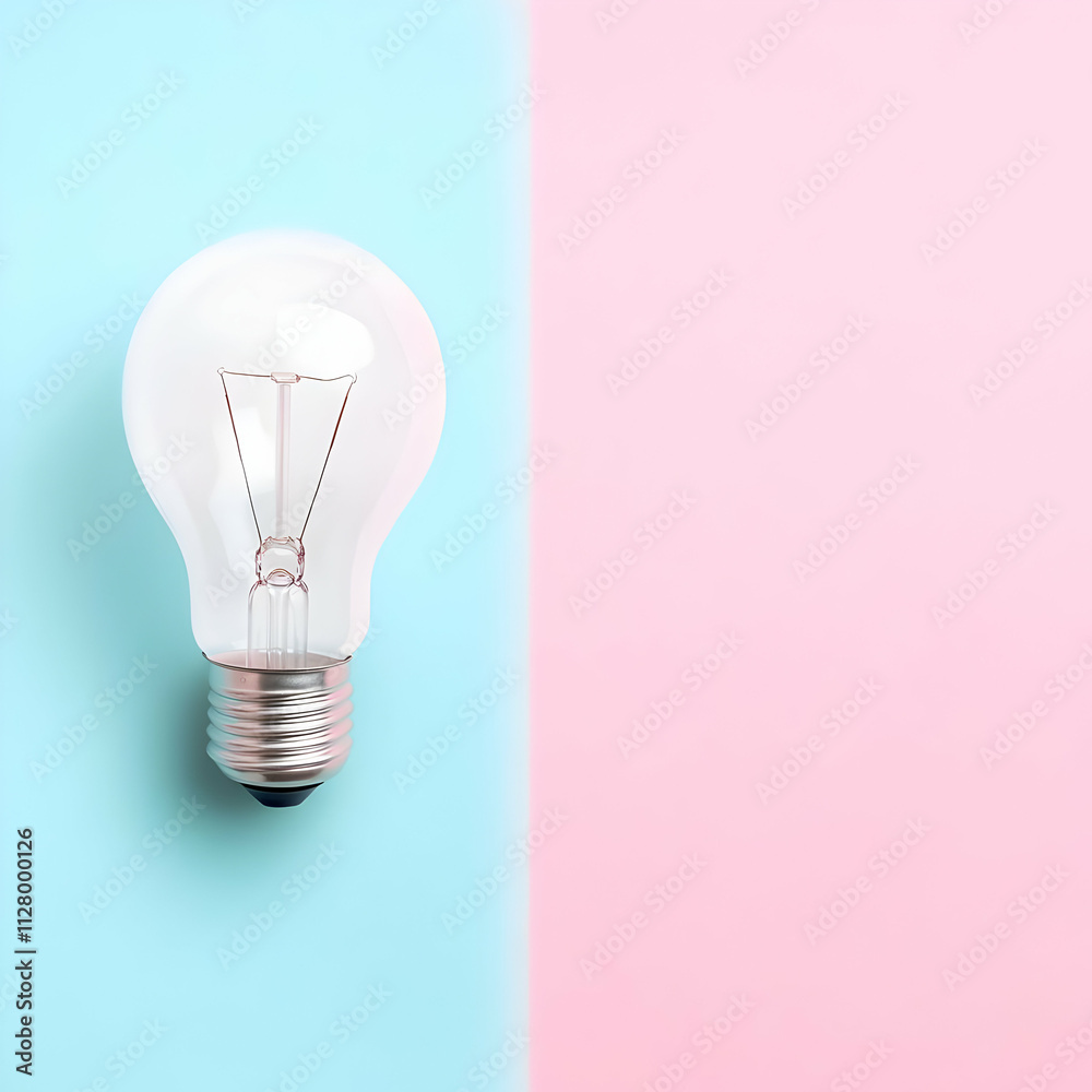 Lightbulb on Pastel Background Illustration Lightbulb on Pastel Background Illustration