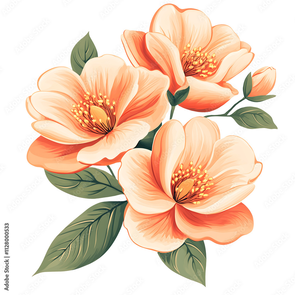 Beautiful orange flowers with transparent background Beautiful orange flowers with transparent background