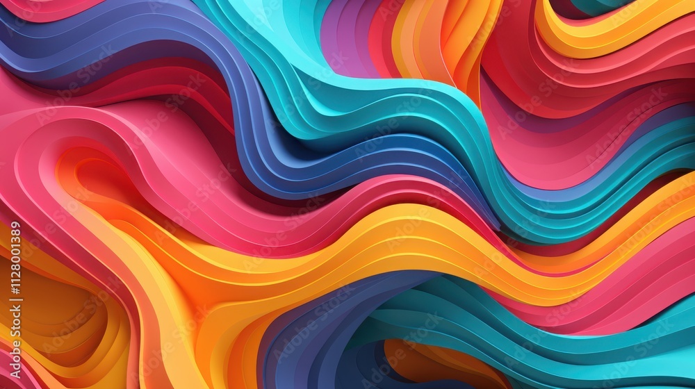 Fototapeta premium Abstract Colorful Swirling Waves Pattern Design