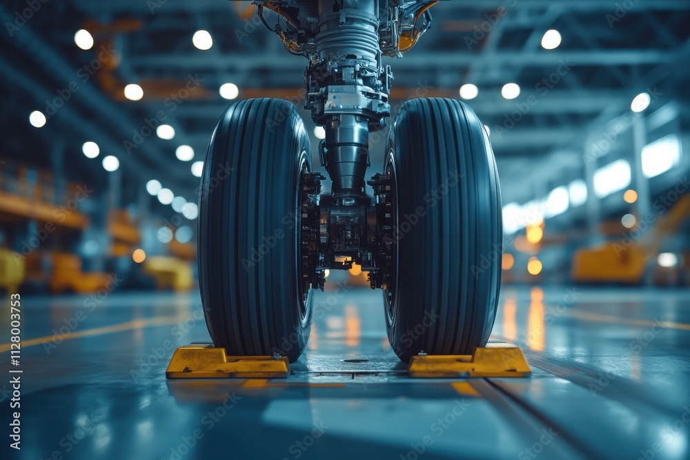 Obraz premium Close-Up of Industrial Wheel Components in Soft Lighting