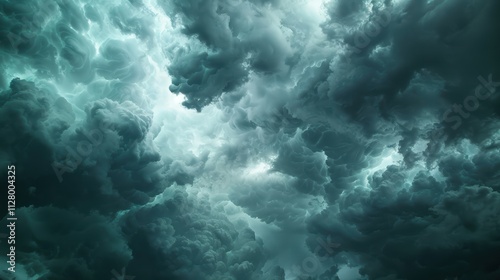 Dramatic Storm Clouds Overhead with Turbulent Sky and Light Effects