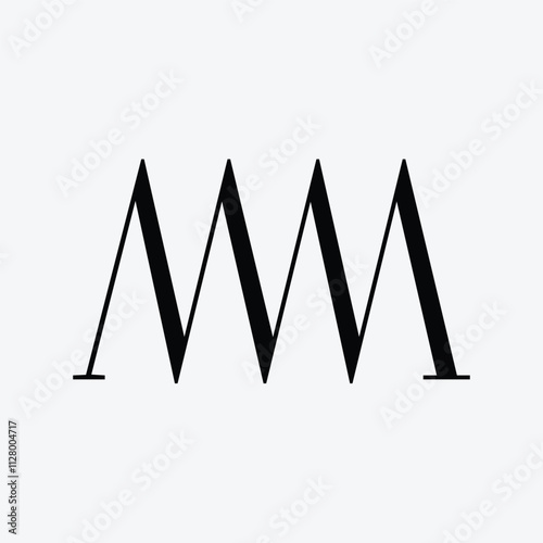 mm initial letter symbol design