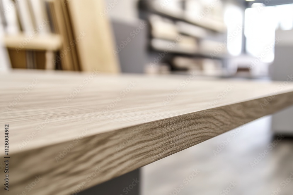 Close-up of a wooden surface in a modern interior space. Close-up of a wooden surface in a modern interior space.