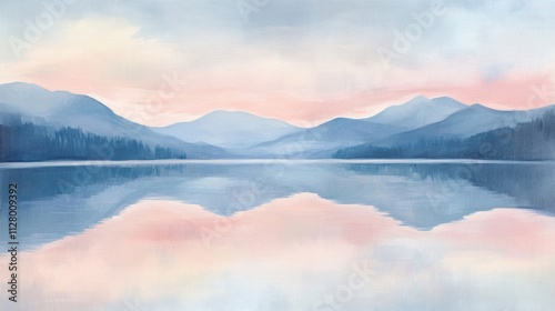 Serene Mountain Lake Reflections at Dawn