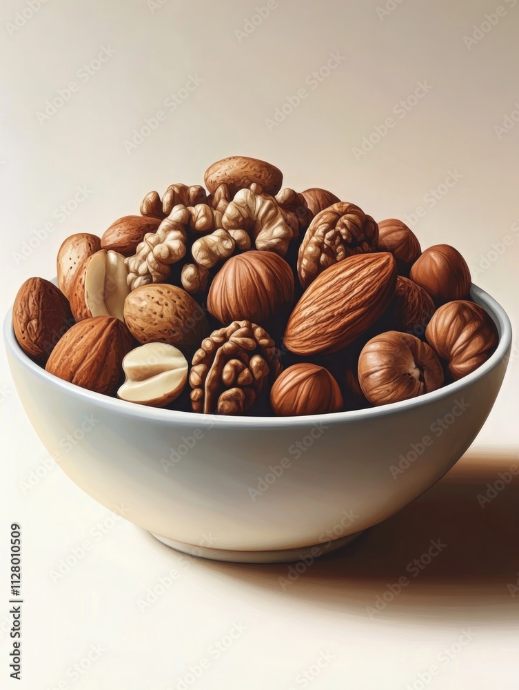 Bowl of Nuts on Table Bowl of Nuts on Table