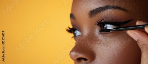 Close-up of a Woman Applying Mascara, Beauty and Makeup