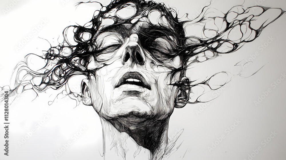 Fototapeta premium Ink splat. Illusory. Illustration