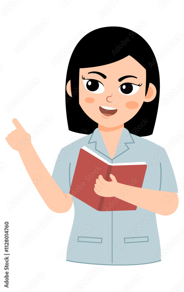 Cartoon Illustration of a Teacher Teaching Cartoon Illustration of a Teacher Teaching