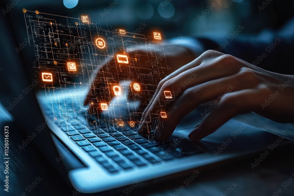 Supply Chain Management Digital Concept Businessman Laptop Logistics Transport Resources Control Supply Chain Management Digital Concept Businessman Laptop Logistics Transport Resources Control