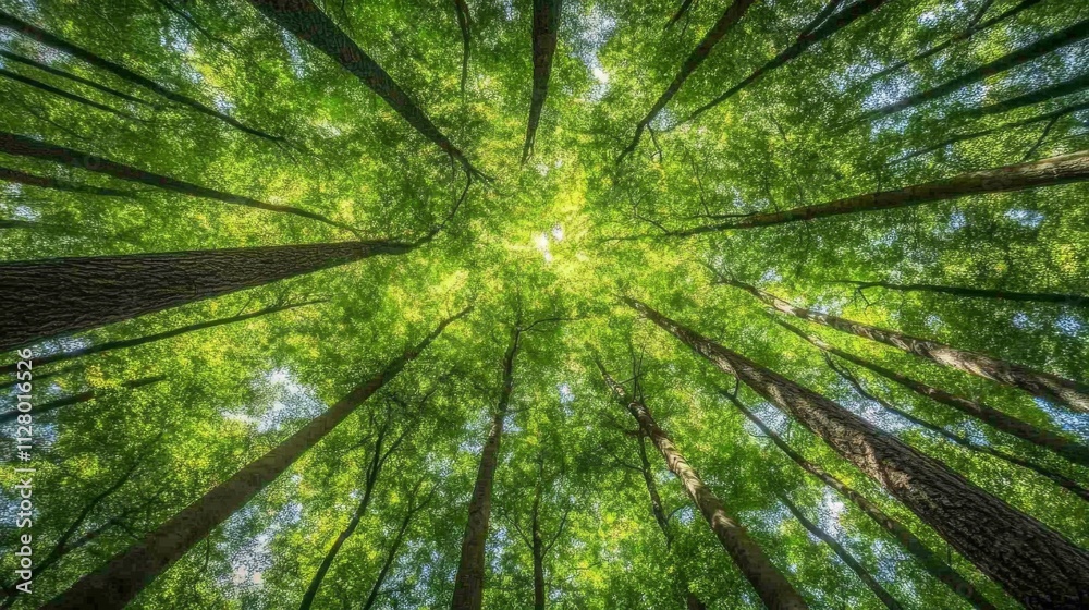 Lush Green Canopy of Tall Trees in a Forest Lush Green Canopy of Tall Trees in a Forest